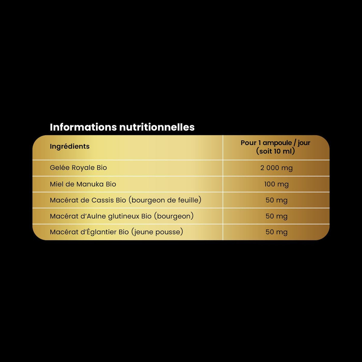 SANTAROME 2000 Organic Royal Jelly with Manuka Honey - Immunity - 20 Ampoules