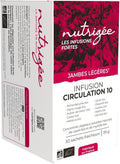 Infusion Circulation 10 Bio | Light Legs, Venous Tone, Drainage & Natural Detox | Red Vine, Blackcurrant, Hibiscus, Nettle, Organic Elderberry, Grape, Blueberry, Organic Meadowsweet | 30 Sachets