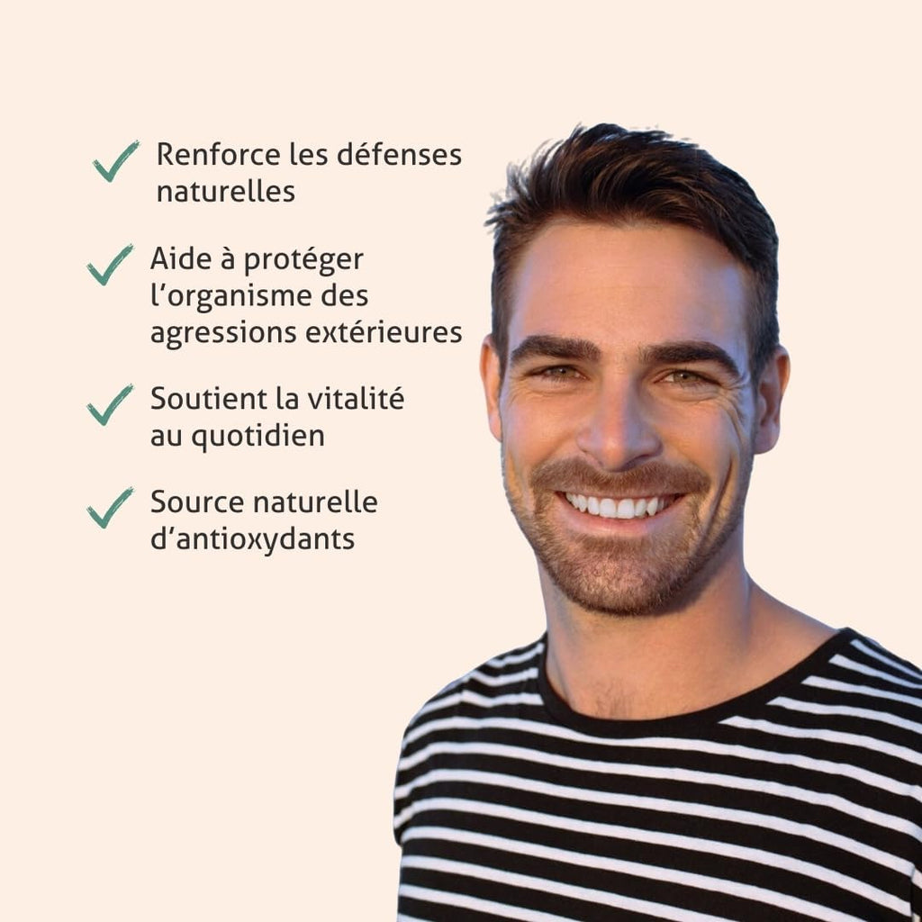 BLANCHE BRESSON - Organic Propolis - Energy & Immunity - Organic Acerola - Natural Vitamin C - Fights Fatigue & Season Change, Vitality - 60 Capsules - 30 Day Treatment - Made in France