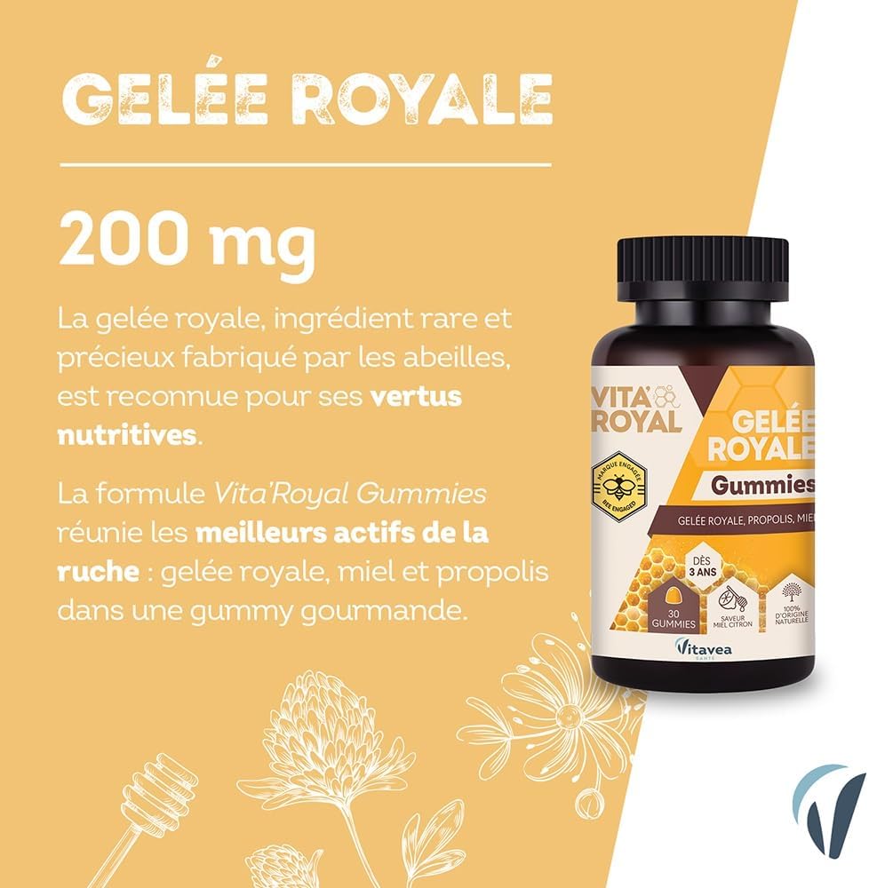 Vitavea Santé - Vita'Royal Gummies Gelée Royale - Miel, Propolis - 1 mois
