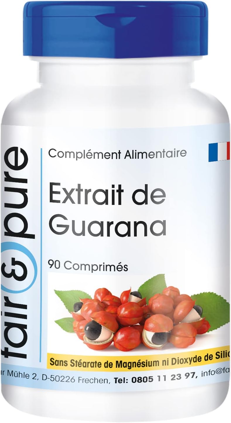 Fair & Pure - Guarana Extract - Strong - with 1200mg of Guarana per tablet - vegan - 90 tablets