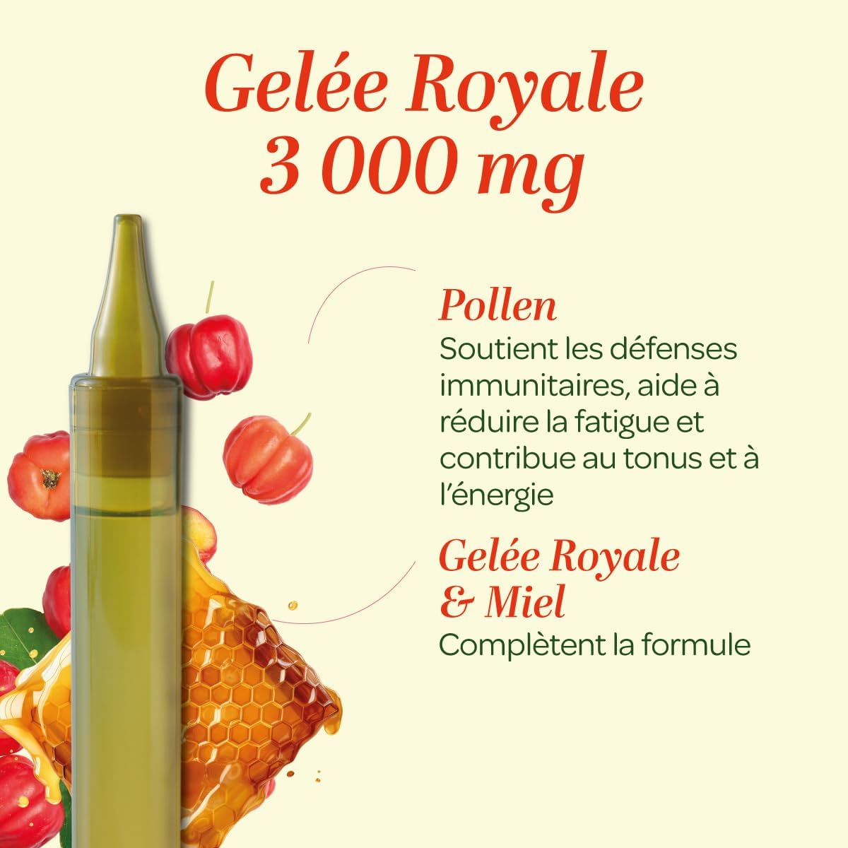 Immune defenses - Royal Jelly 3000mg, honey, pollen - Organic - Unidoses