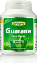 Greenfood Guarana, 500 mg, High Dose, 120 Capsules - NO Additives