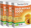 Santarome Royal Beehive Organic Royal Jelly 1000 mg - Immunity Supplement - Titled Formula in 10-HDA - Pack of 3 x 20 Ampoules - Made in France