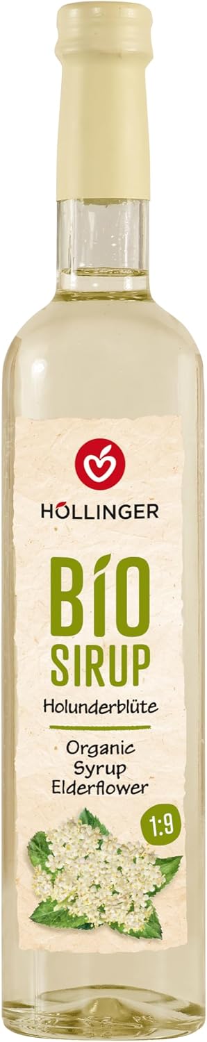 Höllinger bio Elderflower syrup - vegan, glass bottle 3x500ml - floral refreshment