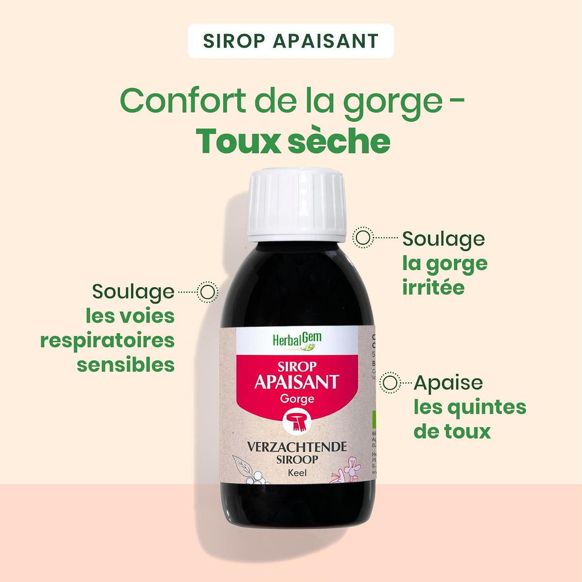 HerbalGem Organic Throat Soothing Syrup 150 ml