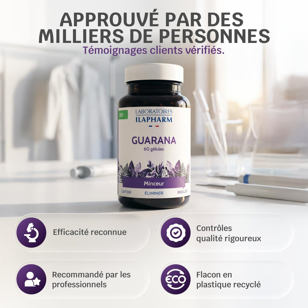 Guarana Bio 1000 mg | Natural Source Caffeine & Metabolism | 60 Capsules