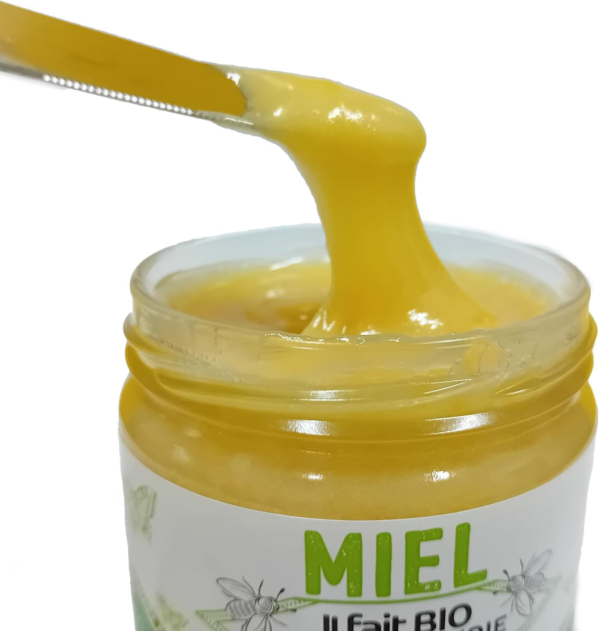 Miel Bio de Normandie (1 Kg), Délicieusement crémeux et récolté à froid | origine France | certifié BIOLOGIQUE | Naturel | Non chauffé | Non Pasteurisé | La Mare aux Abeilles.