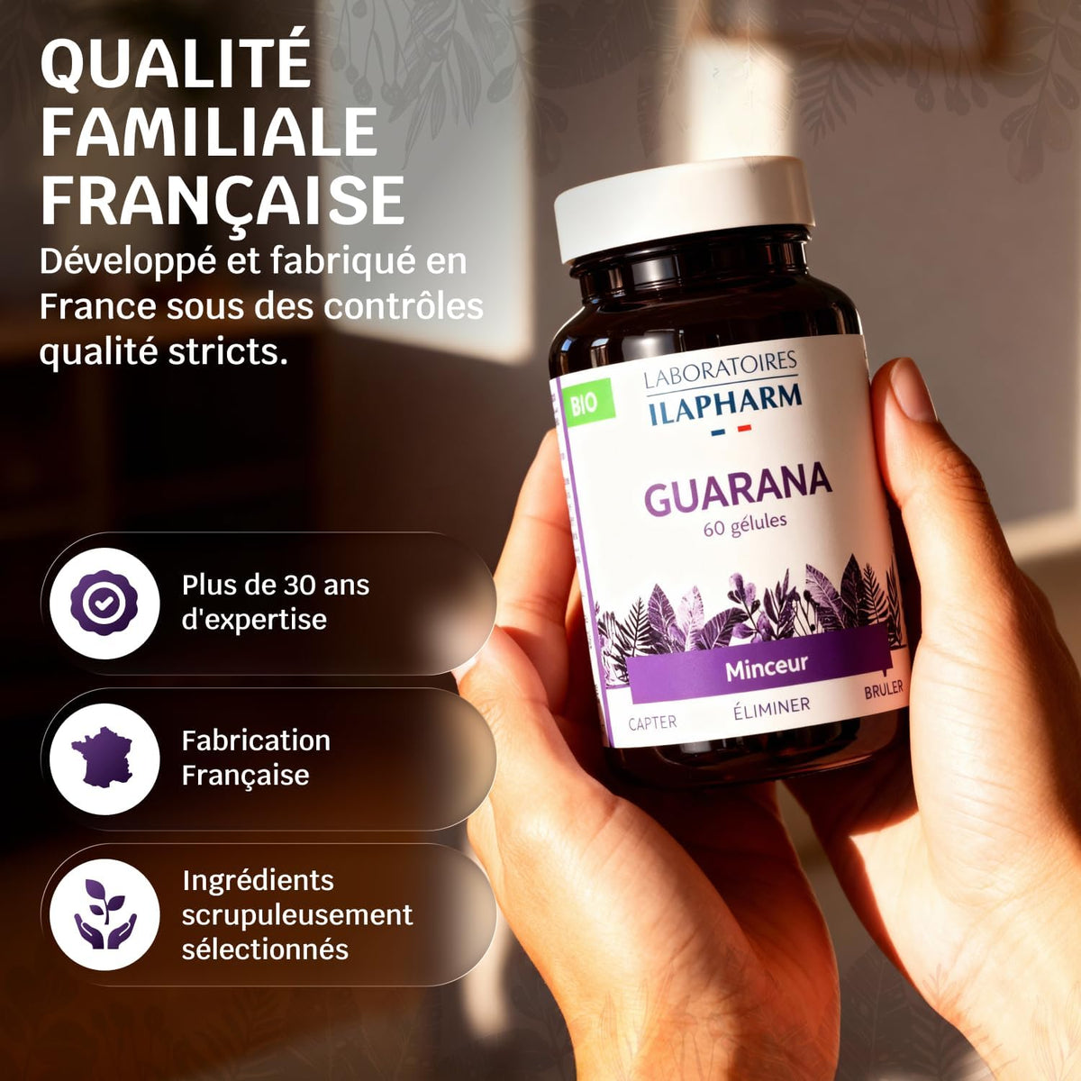 Guarana Bio 1000 mg | Natural Source Caffeine & Metabolism | 60 Capsules