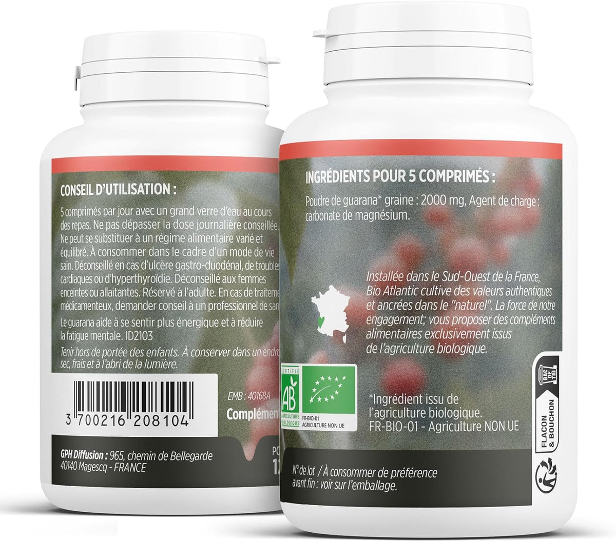 Guarana Bio - 400 mg - 200 tablets
