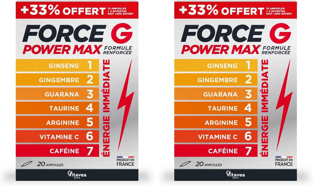 Vitavea Health - Force G Power Max - Ginseng Guarana - 20 Day Treatment