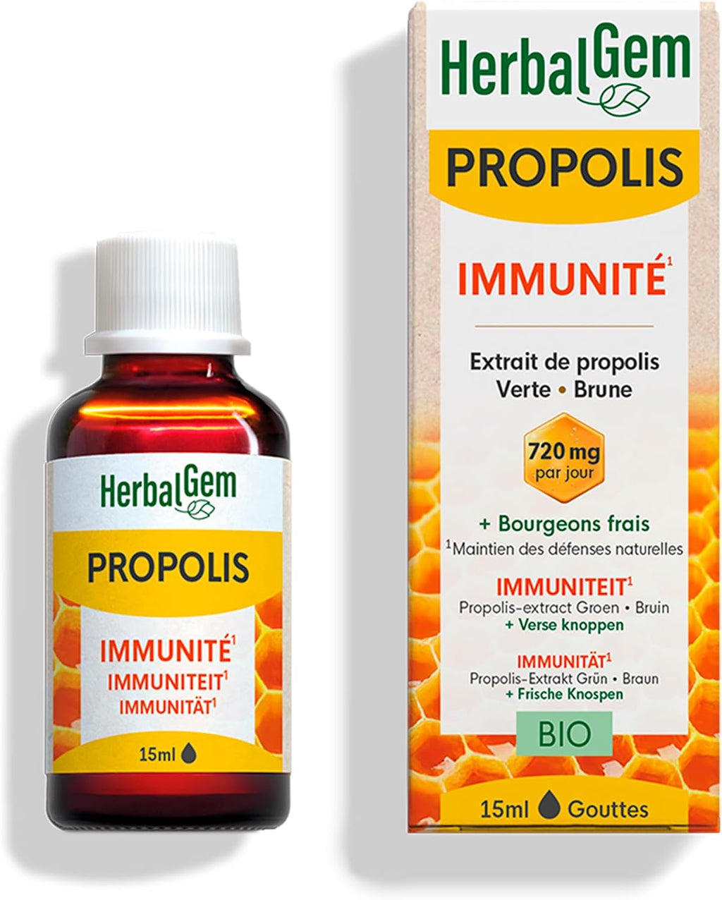 HerbalGem Propolis Concentrated Wide Spectrum Drops Bio 15ml