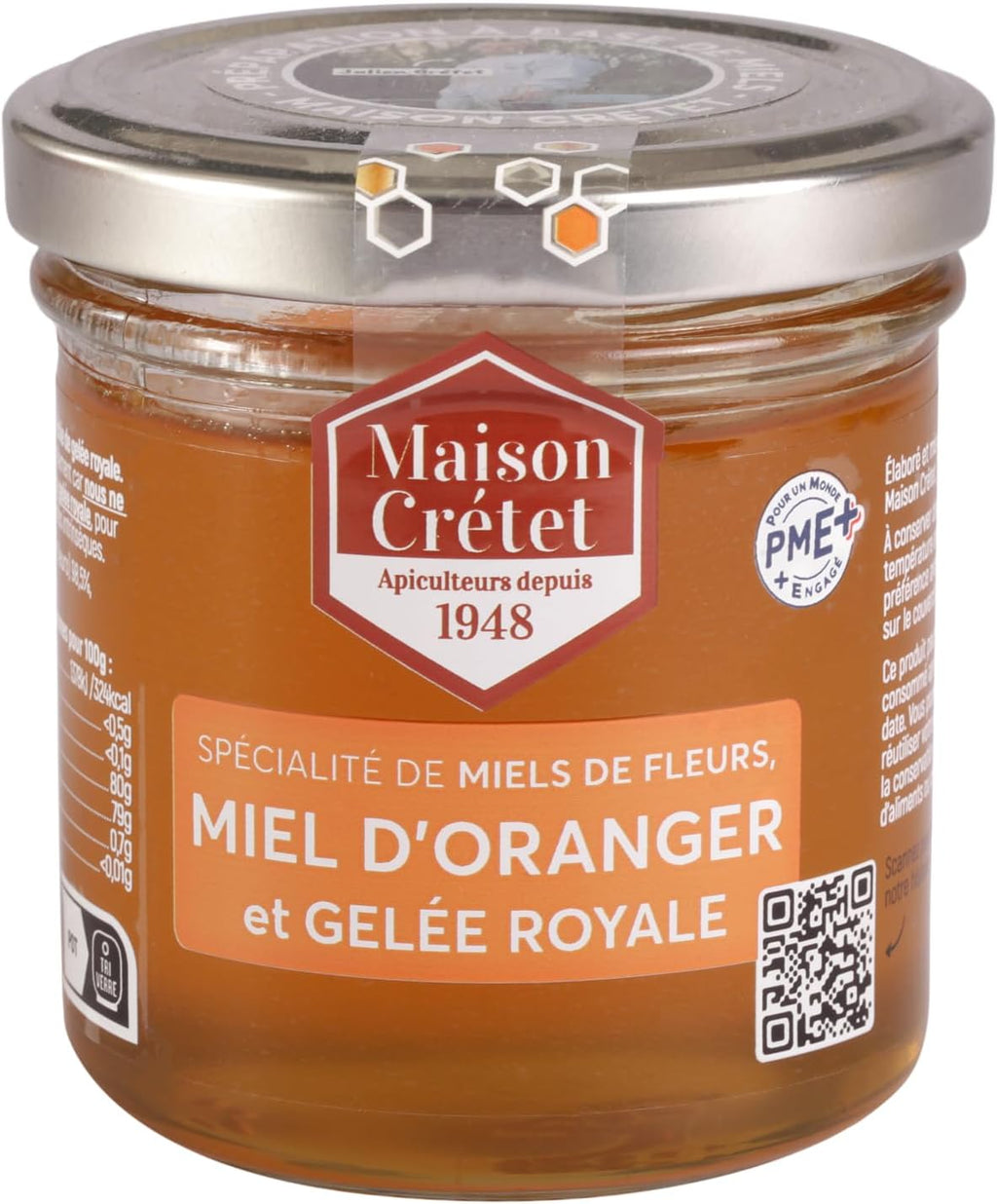 Maison Crétet | Orange Honey & Royal Jelly 6 oz | 1 Glass Jar