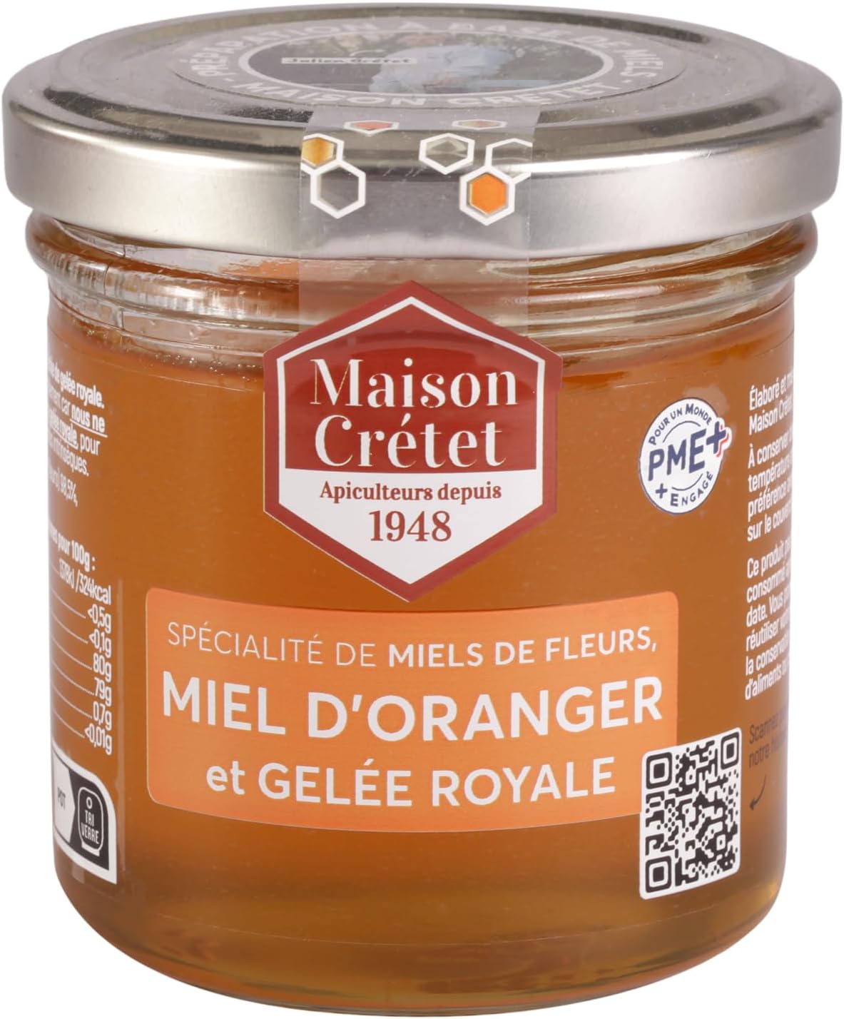 Maison Crétet | Orange Honey & Royal Jelly 6 oz | 1 Glass Jar