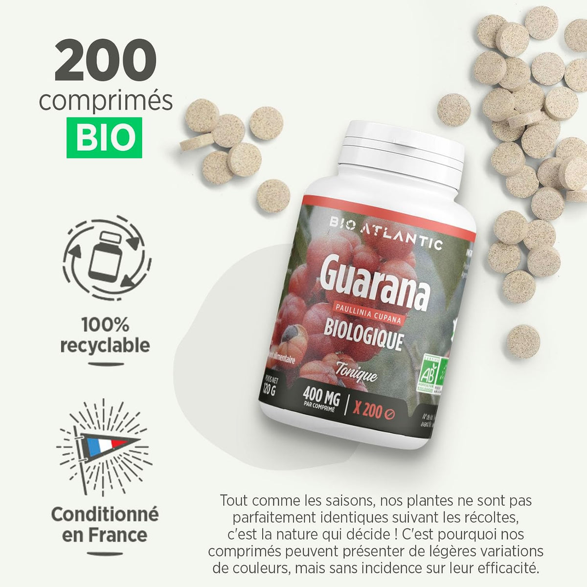 Guarana Bio - 400 mg - 200 tablets