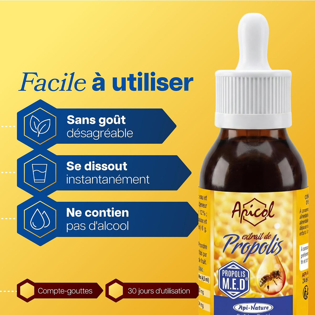 Alcohol-Free Liquid Propolis Apicol, 60 ml