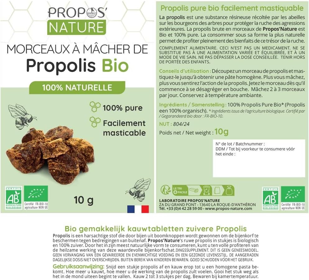 Propos Nature Organic Pure Propolis to Mcher (Certified Ab) - Capacity: 10 g