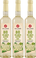 Höllinger bio Elderflower syrup - vegan, glass bottle 3x500ml - floral refreshment