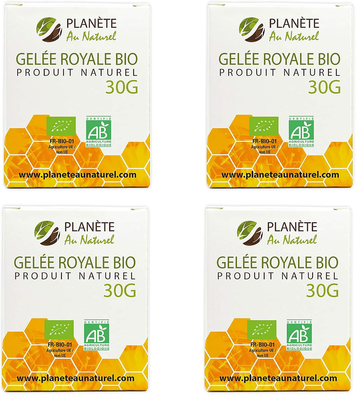 Planète au Naturel Organic Royal Jelly - 120g - 4 Boxes of 30g