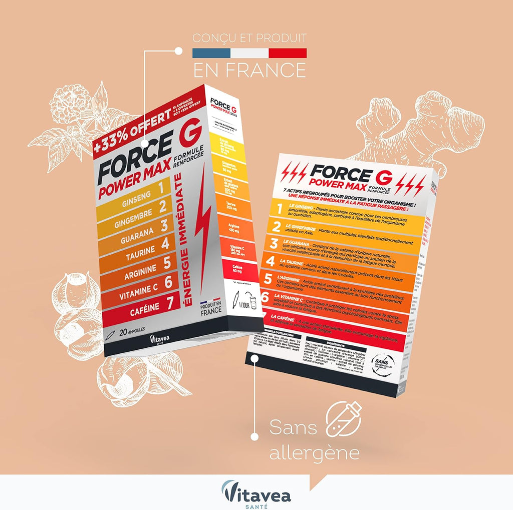 Vitavea Health - Force G Power Max - Ginseng Guarana - 20 Day Treatment