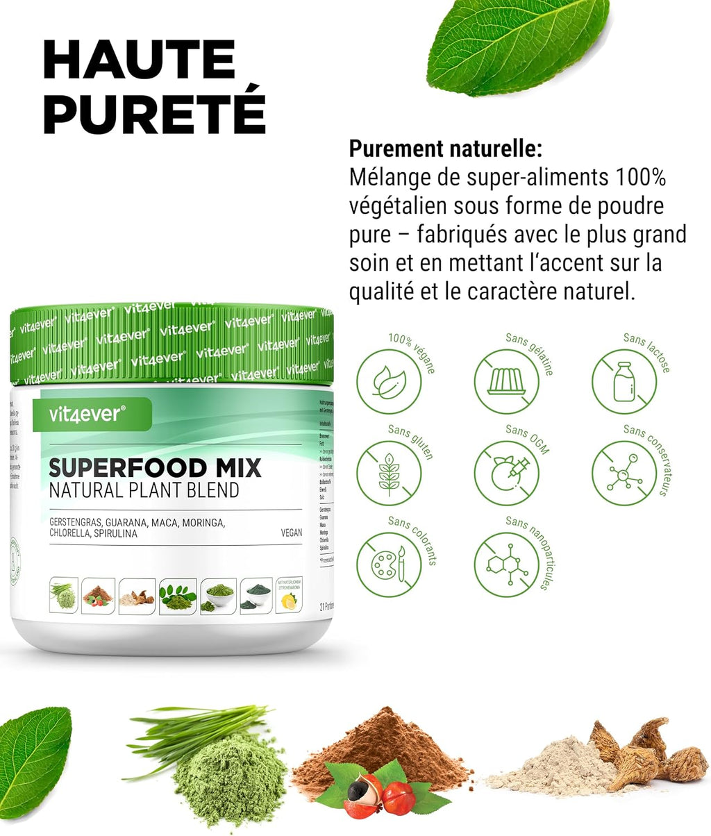 vit4ever Superfood Mix Powder – 420g with Natural Lemon Taste