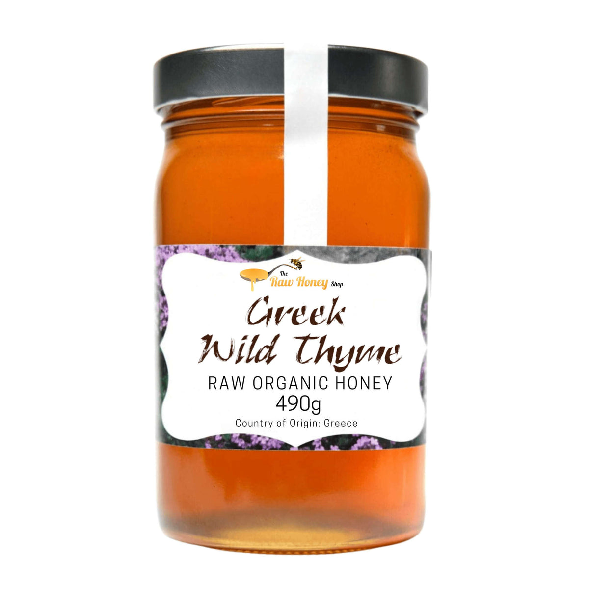 GREEK ORGANIC WILD THYME HONEY 1kg - 100% RAW & UNPASTEURIZED - Harvested in the Peloponnese, Herbaceous & Fruity Flavors, Cold Pressed, Roughly Filtered - The Raw Honey Shop