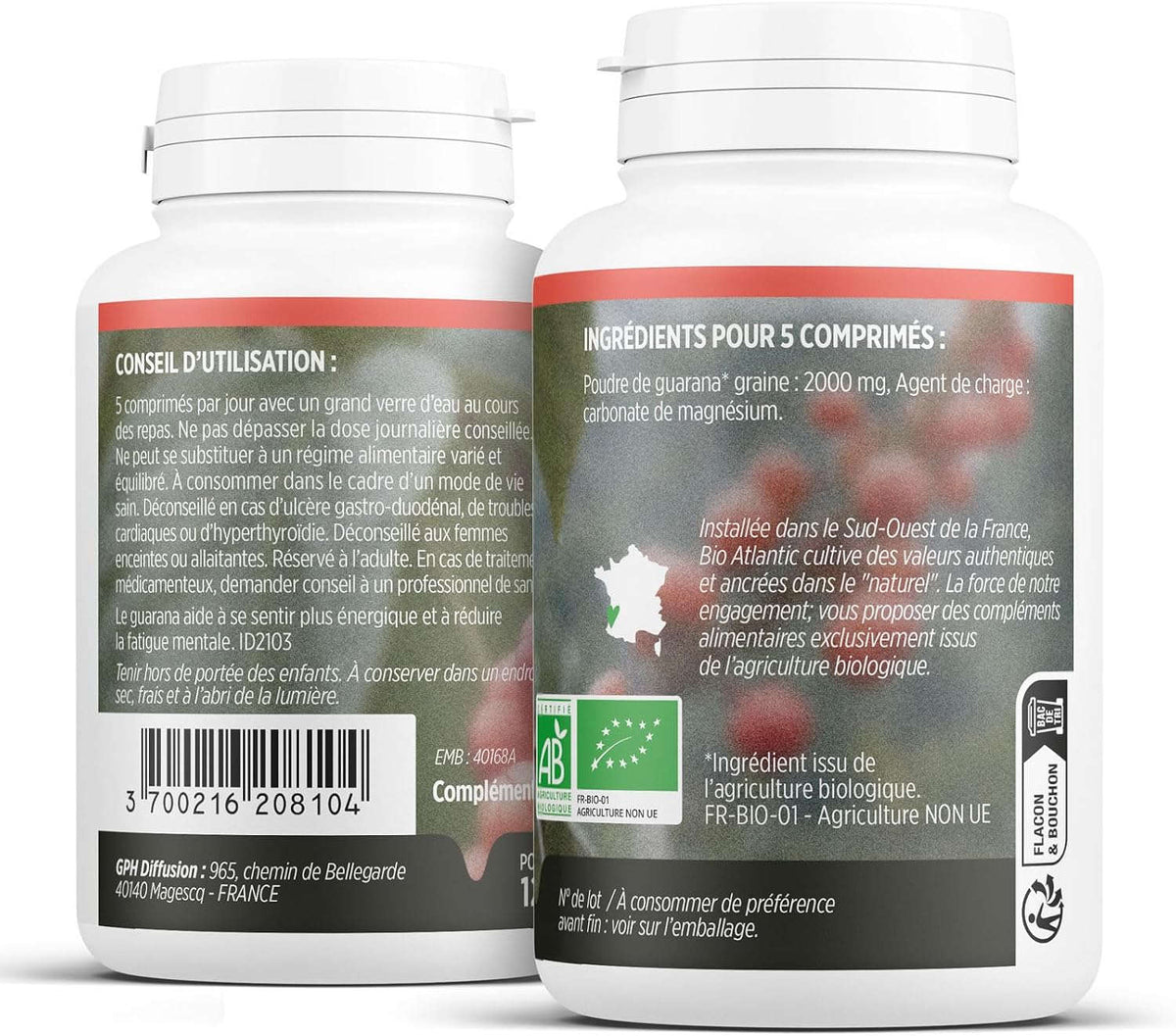 Guarana Bio - 400 mg - 200 tablets