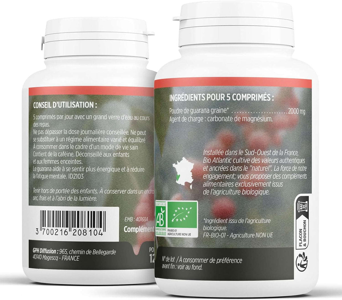 Guarana Bio - 400 mg - 200 tablets
