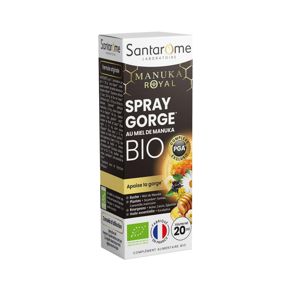SANTAROME 2000 Organic Royal Jelly with Manuka Honey - Immunity - 20 Ampoules